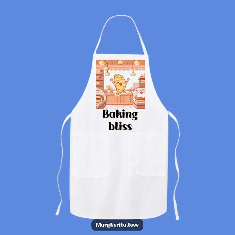 Funny Croissant Joy Apron: Bakery Leap, Gift for Bakers