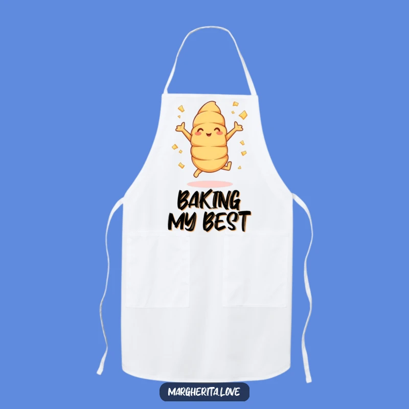 Funny Croissant Jumper Apron: Flying Flakes Kitchen Fun, Great Baker Gift