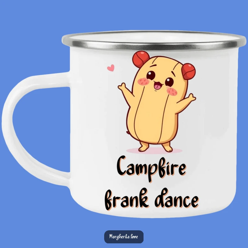Funny Hot Dog Shimmy Camping Mug, Dance Around the Campfire