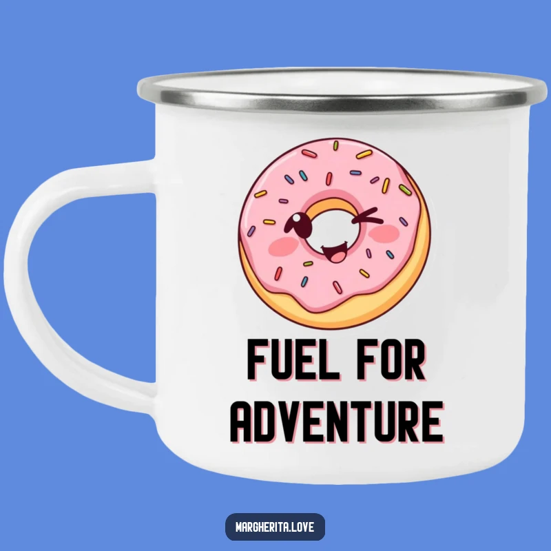 Adventure-Ready Funny Winking Donut Camping Mug: Hilarious Treat Cup, Perfect Gift