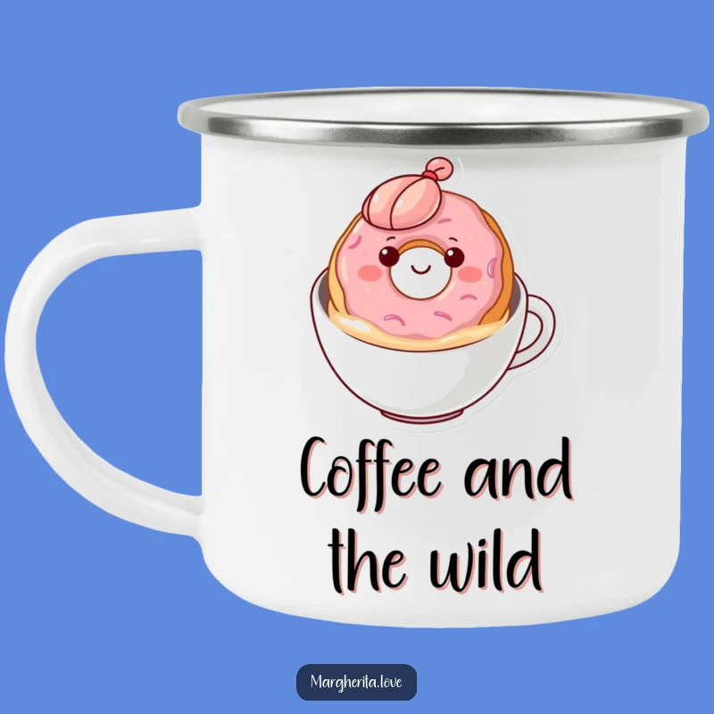 Funny Donut Coffee Camping Mug: Content Floater Adventures, Great Outdoor Gift