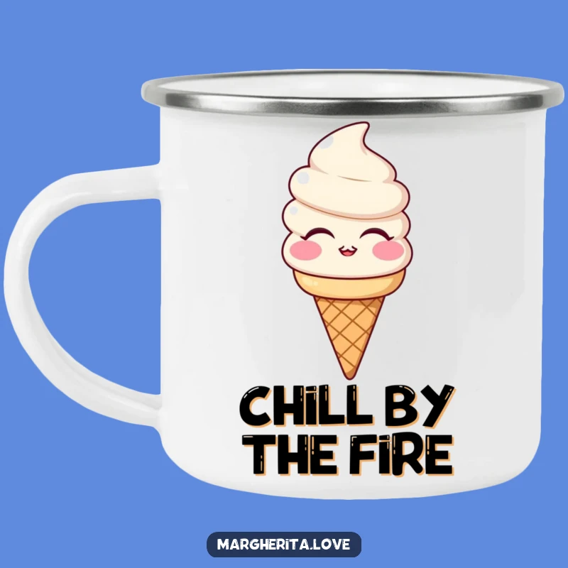 Funny Ice Cream Kiss Camping Mug: Sweet Sips Outdoors, Perfect Gift for Campers