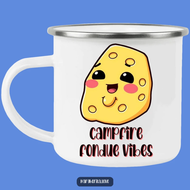 Funny Melting Cheese Slice Camping Mug - Cheesy Outdoor Brew Gift