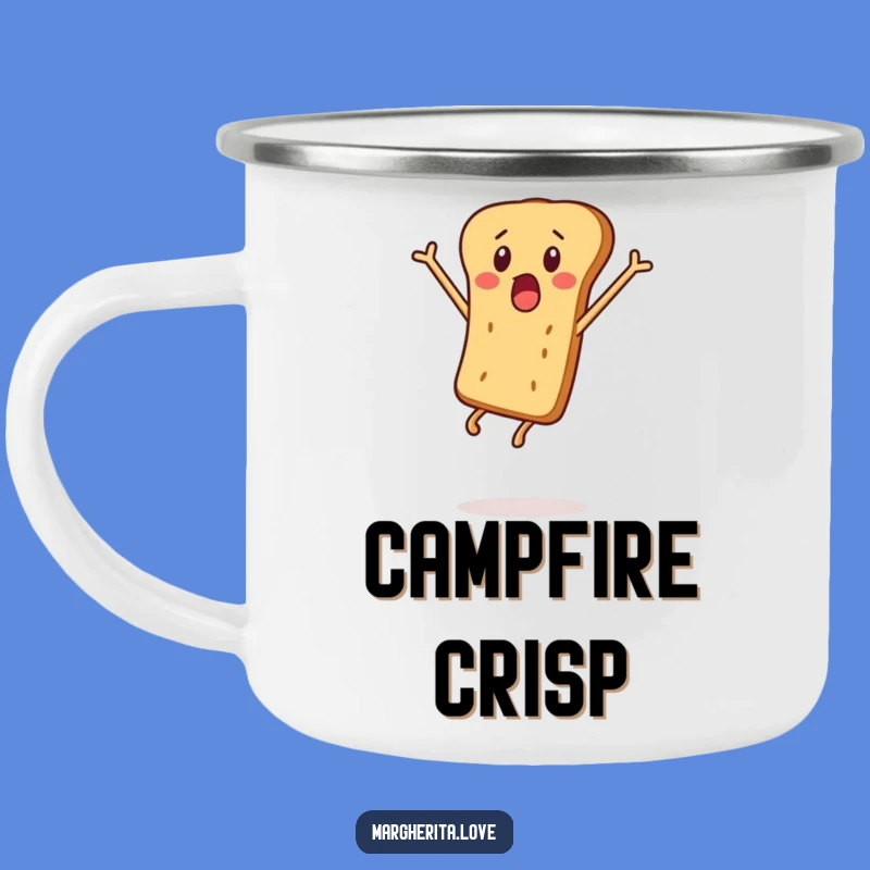 Funny Surprised Breadstick Camping Mug - Outdoor Snack Humor