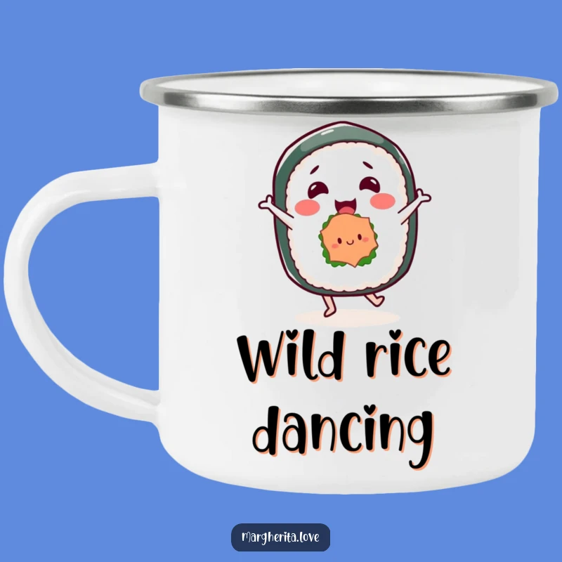 Funny Sushi Roll Dancing Camping Mug - Adventure & Comedy Outdoor Gear Gift