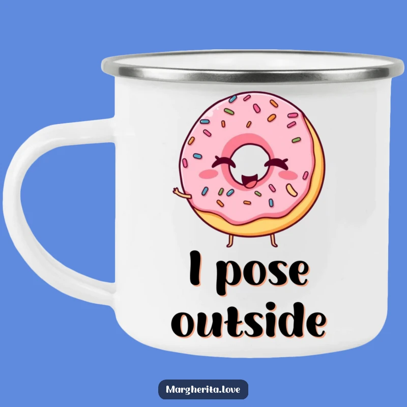 Funny Winking Donut Camp Mug - Sweet Sips with a Silly Twist
