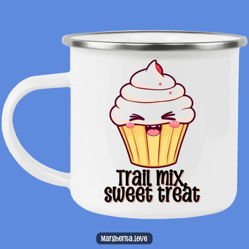Funny Winking Cupcake Camping Mug: Your Adventure Companion with a Smile