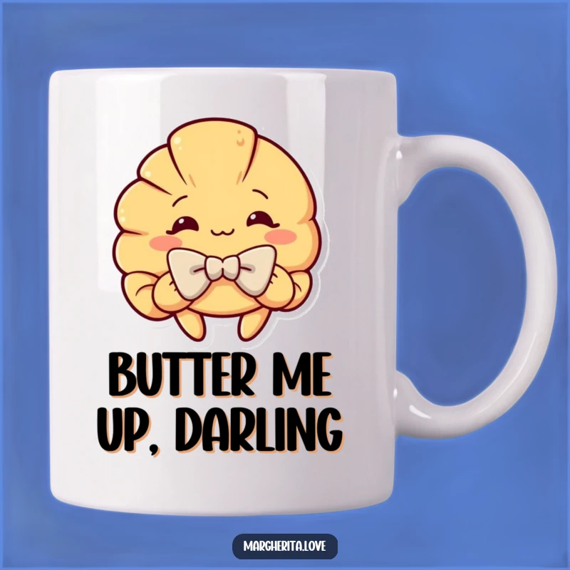 Funny Croissant Bowing Mug: A Humorous Gift for Pastry Lovers, Perfect for Your Morning Coffee