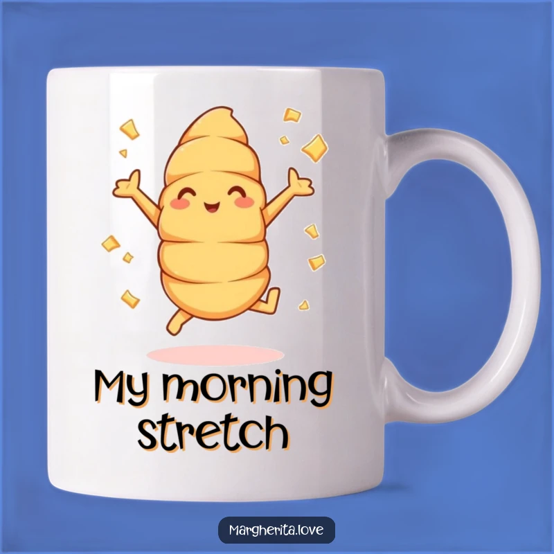 Funny Croissant Jumping Mug: Energetic Pastry, Perfect Gift for Bakers