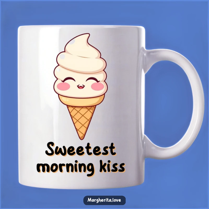 Funny Ice Cream Kiss Mug: Sweet Humor Gift for Dessert Lovers, Perfect for Your Coffee