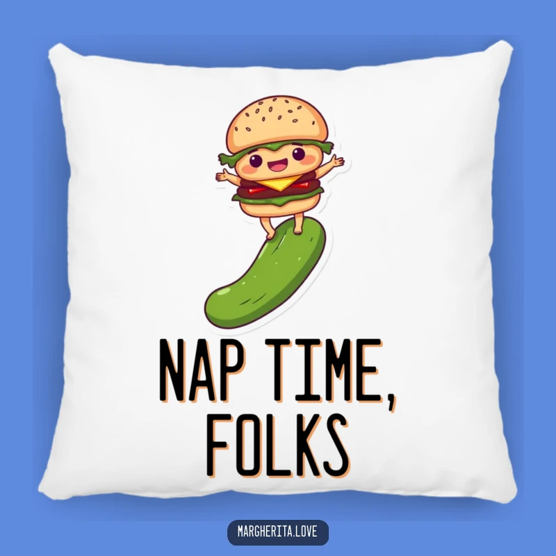 Funny Burger Pickle Pillow: Cozy & Balanced Food Comfort