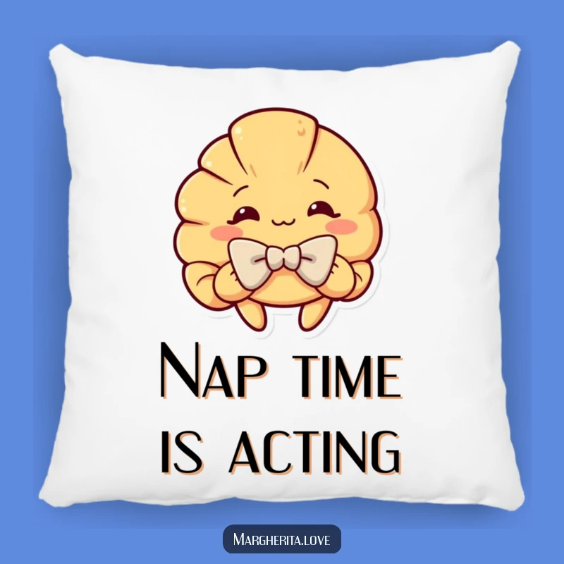 Funny Croissant Bow Pillow: Soft and Hilarious Accent for Your Couch, Perfect Gift