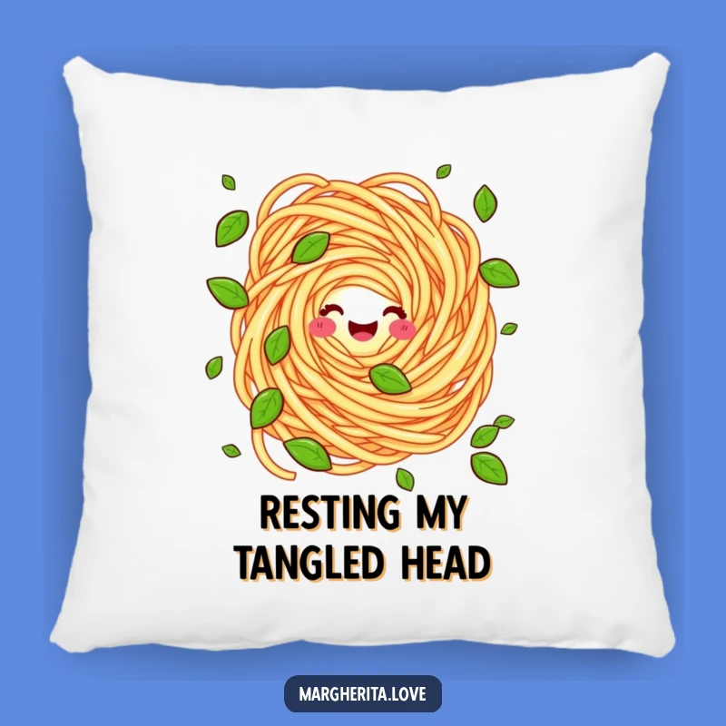 Funny Pasta Swirl Juggling Basil Pillow - Cozy & Comedic Home Decor Gift