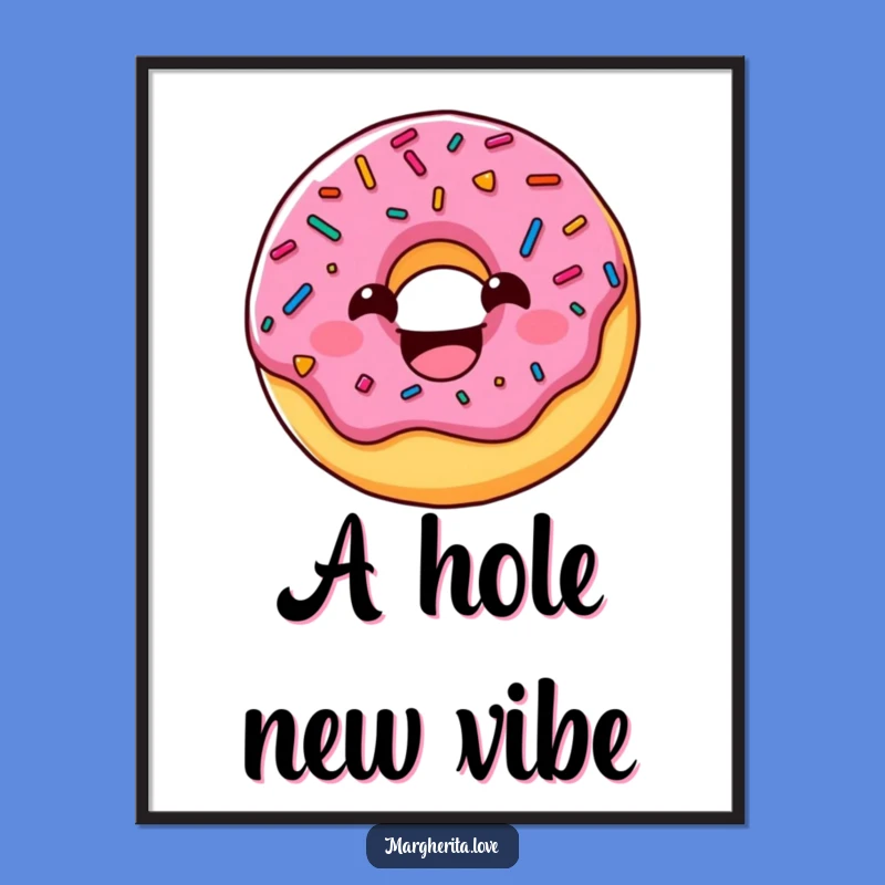 Funny Donut Digital Art: Grinning Sprinkled Character, Instant Hilarious Decor