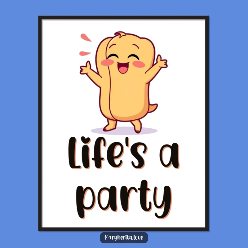 Funny Hot Dog Dance Digital Art: Instant Groovy Decor, Perfect Gift for Party Lovers
