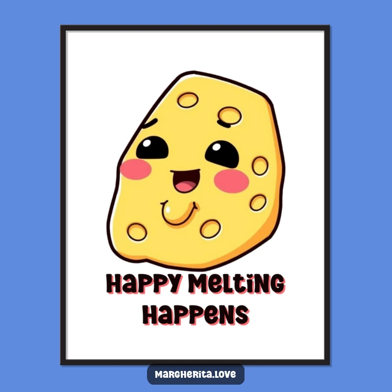 Funny Melting Cheese Slice Digital Art - Instant Cheesy Decor Gift