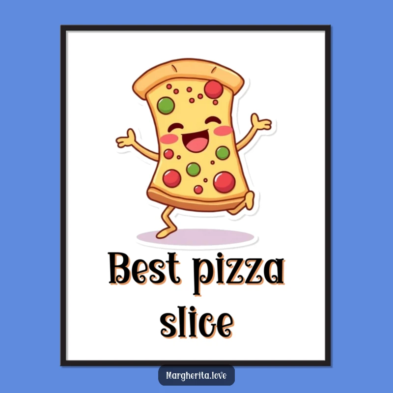 Funny Pizza Dancer Digital Print: Joyful Slice Art, Instant Hilarious Decor
