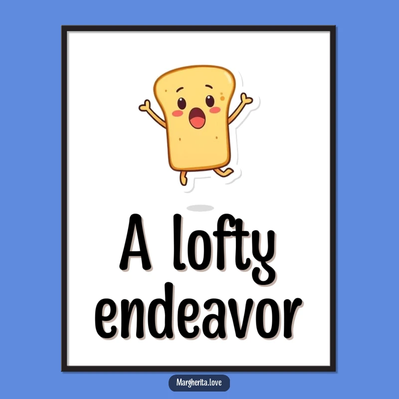 Funny Surprised Breadstick Leaping Digital Print - Instant Bakery Art Gift