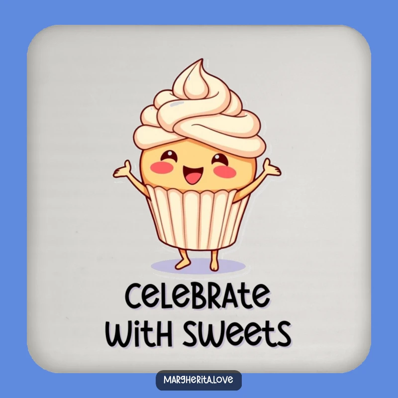 Funny Cupcake Coaster: Dancing Frosting Protection, Cheerful Tabletop Decor