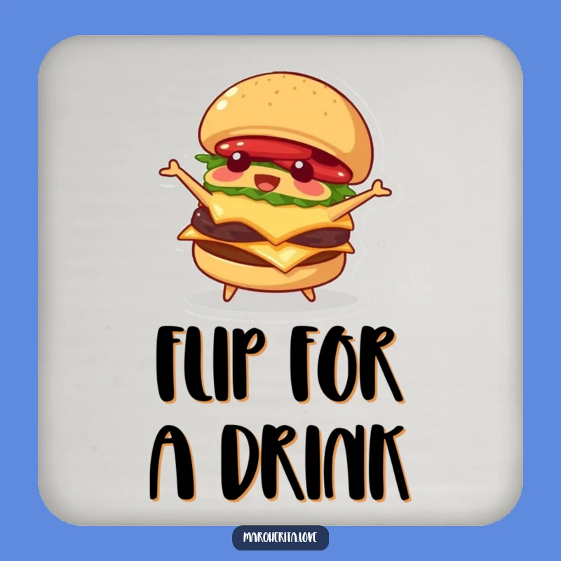 Funny Burger Flipping Coasters: Protect Your Table with a Smile
