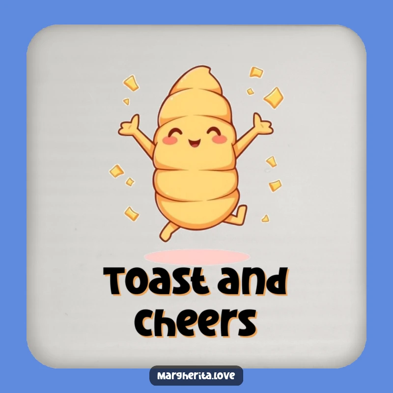 Funny Croissant Jumps Coaster: Flying Flakes Protection, Hilarious Table Accessory