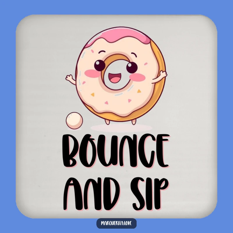 Funny Donut Coasters: Delightful Character Bouncing Ball Drink Protection