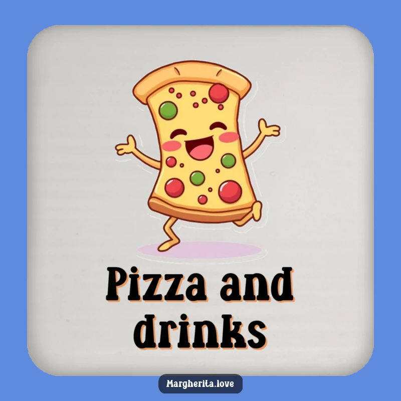 Funny Pizza Dancer Coaster: Joyful Slice Protection, Hilarious Table Accessory