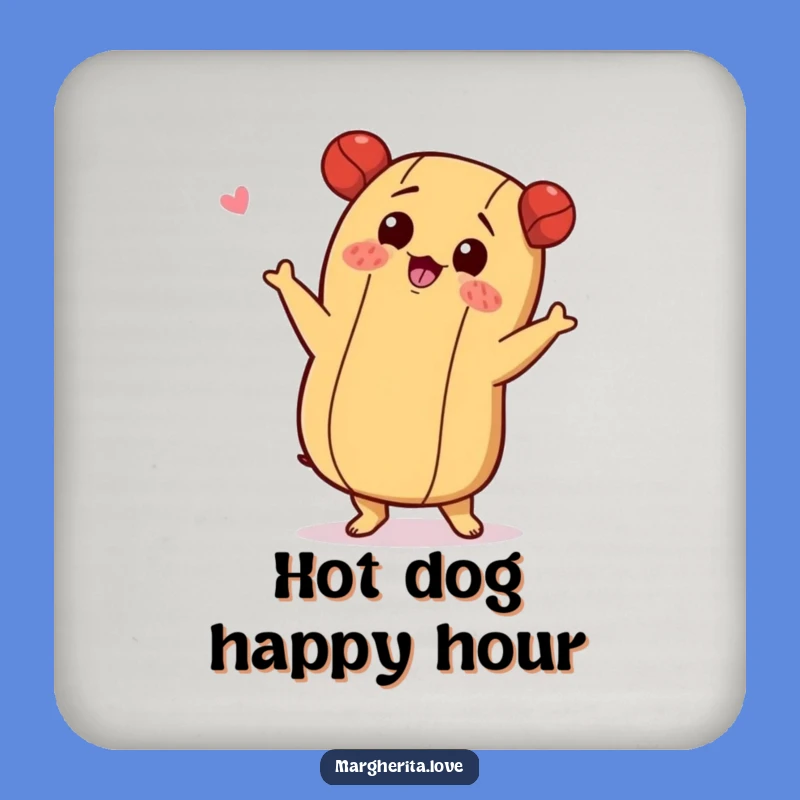 Funny Hot Dog Shimmy Drink Coasters, Protect Surfaces with Rhythm