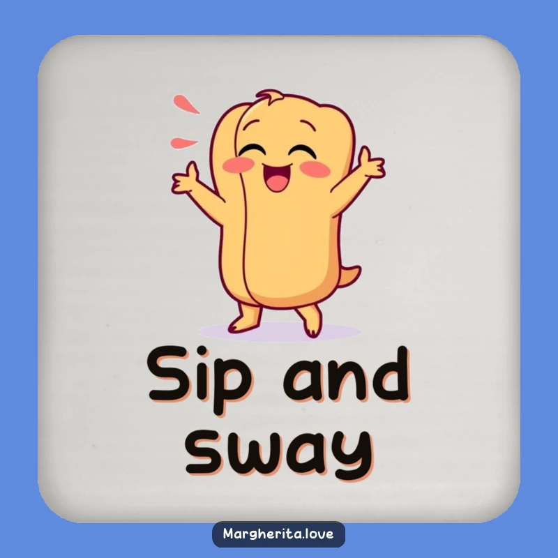Funny Hot Dog Dance Drink Coaster: Protect Surfaces with Sizzling Humor, Perfect Gift