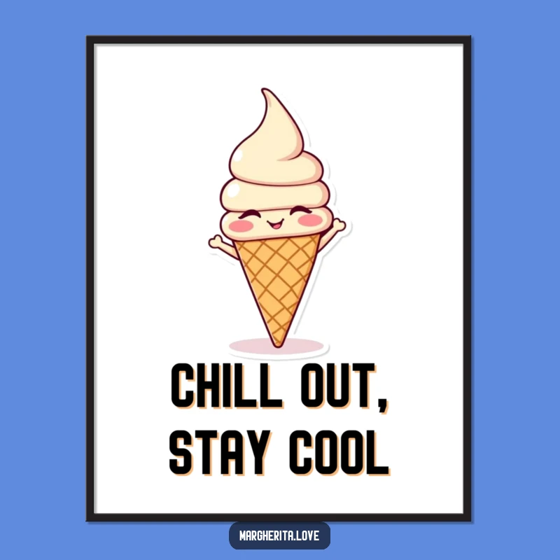 Funny Ice Cream Headstand Poster: Quirky Wall Art for Sweet Spaces