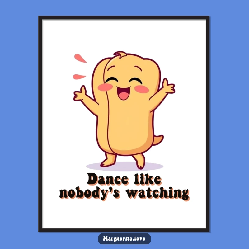 Funny Hot Dog Dance Poster: Wall Art That Grooves, Perfect Hilarious Gift for Any Room