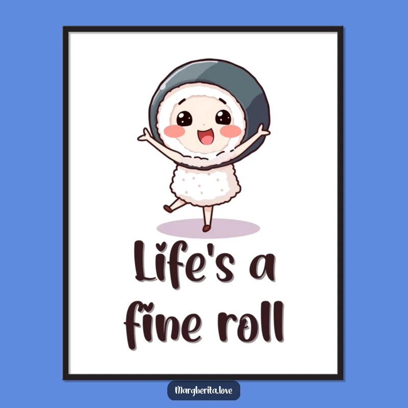 Funny Sushi Pirouette Poster: Elegant Wall Art for Foodies