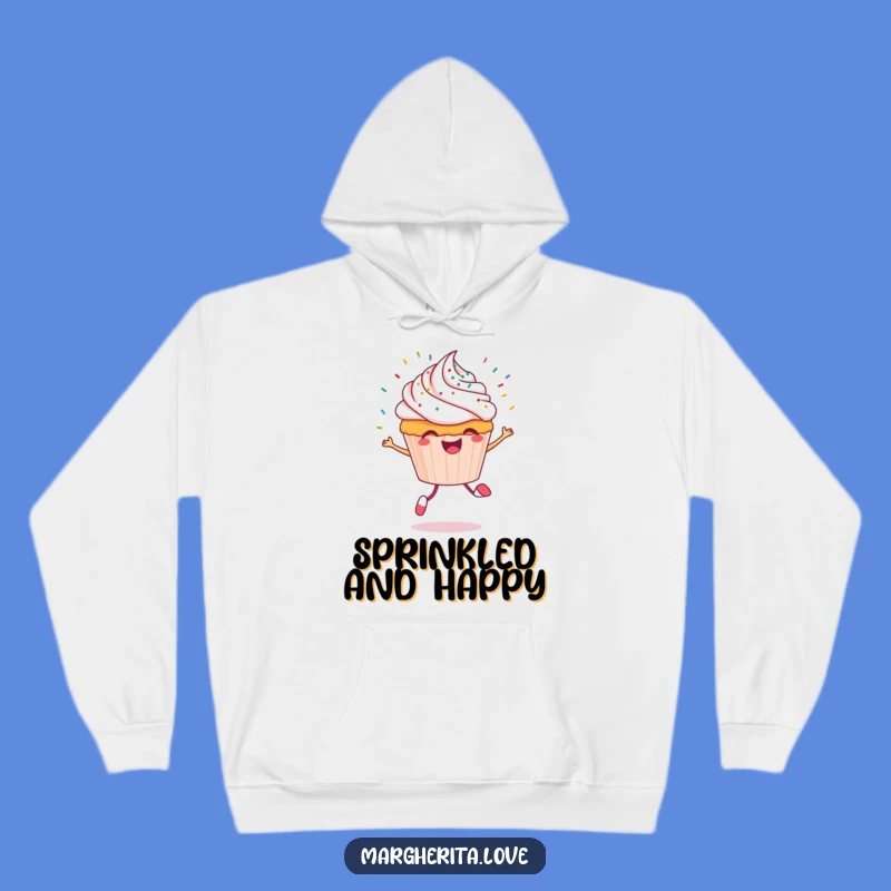 Cozy Funny Cupcake Hoodie: Cheerful Sprinkles and Skipping Comfort