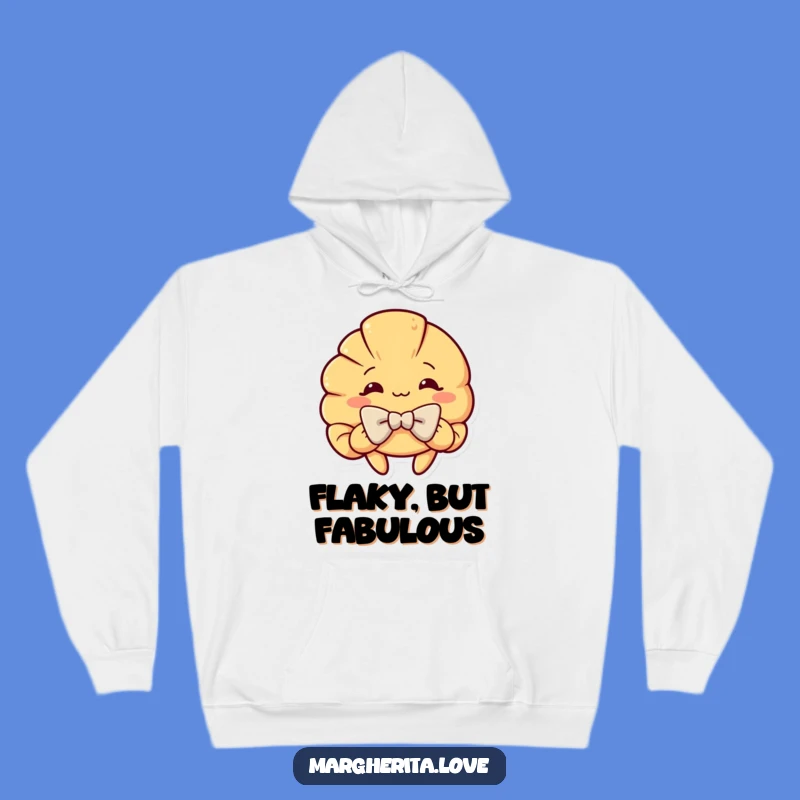 Funny Croissant Bow Hoodie: Cozy and Hilarious Gift for Pastry Fans, Perfect for Chilly Days