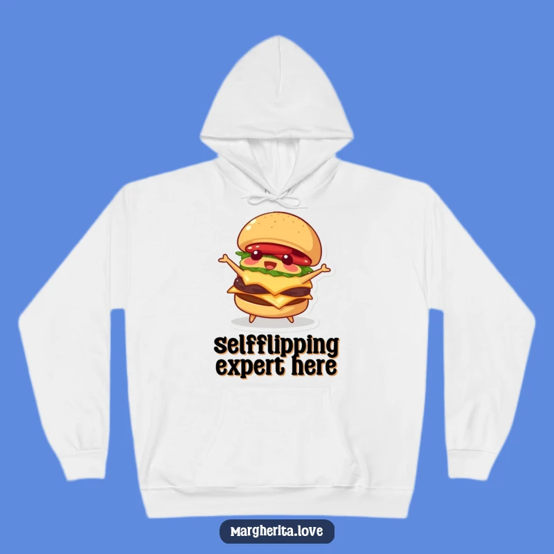 Funny Burger Flipping Hoodie: Stay Cozy with Fast Food Fun
