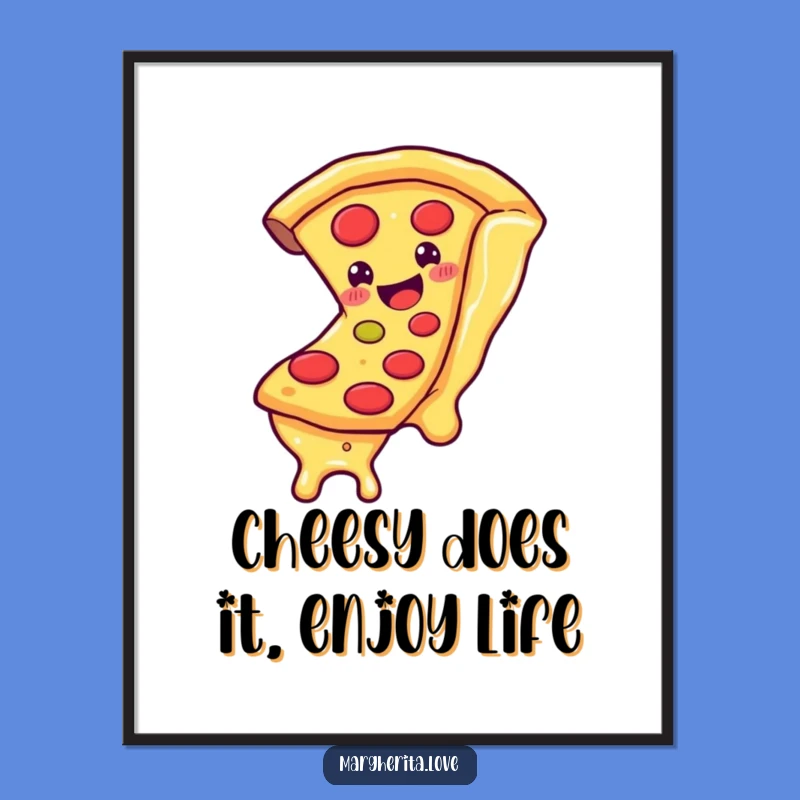 Funny Free Printable Wall Art: Pizza Slice Slide, Hilarious Downloadable Decor