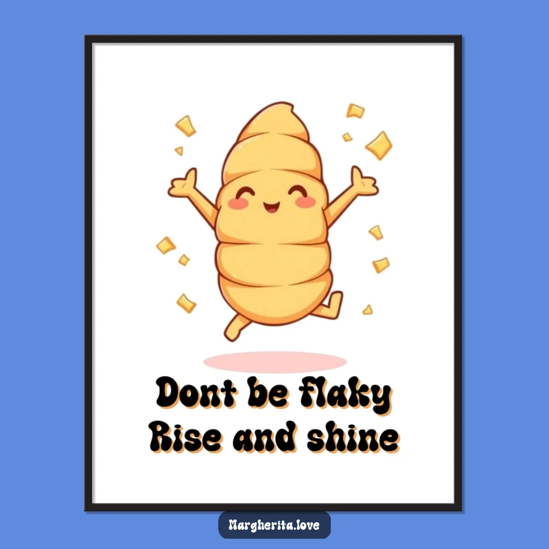 Funny Free Printable Croissant Jumping Jacks Wall Art - Flaky Downloadable Art