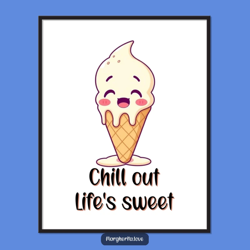 Free Printable Wall Art: Melting Ice Cream Funny Downloadable Decor for Sweet Spaces
