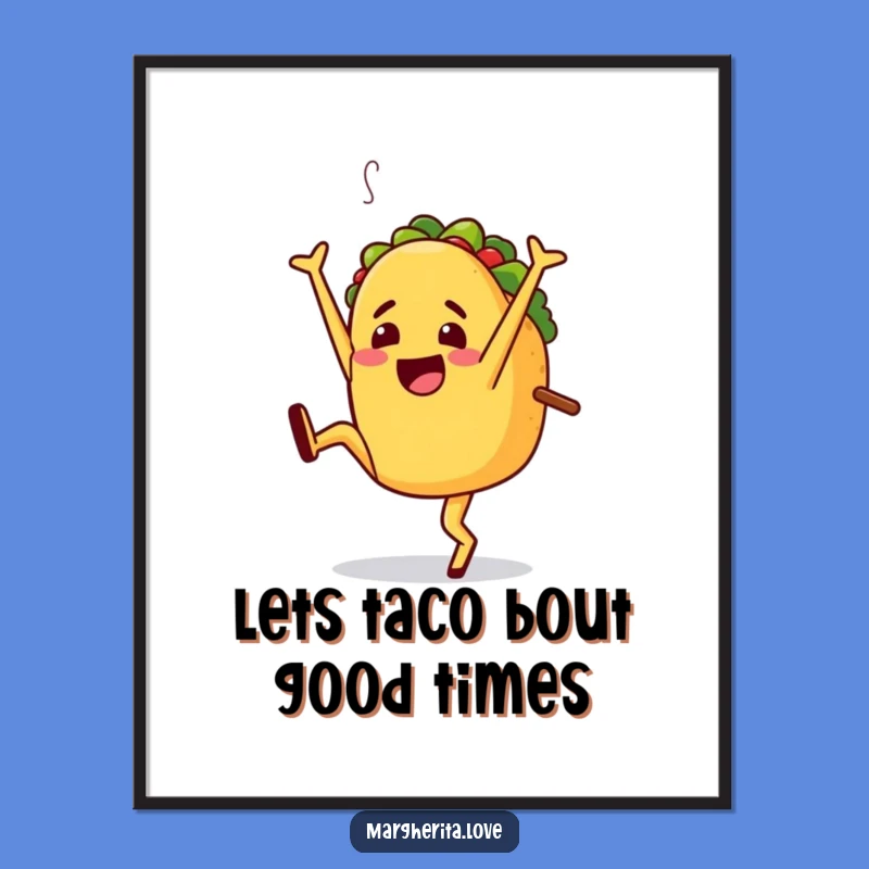 Funny Free Printable Wall Art: Taco Cartwheel, Hilarious Downloadable Decor