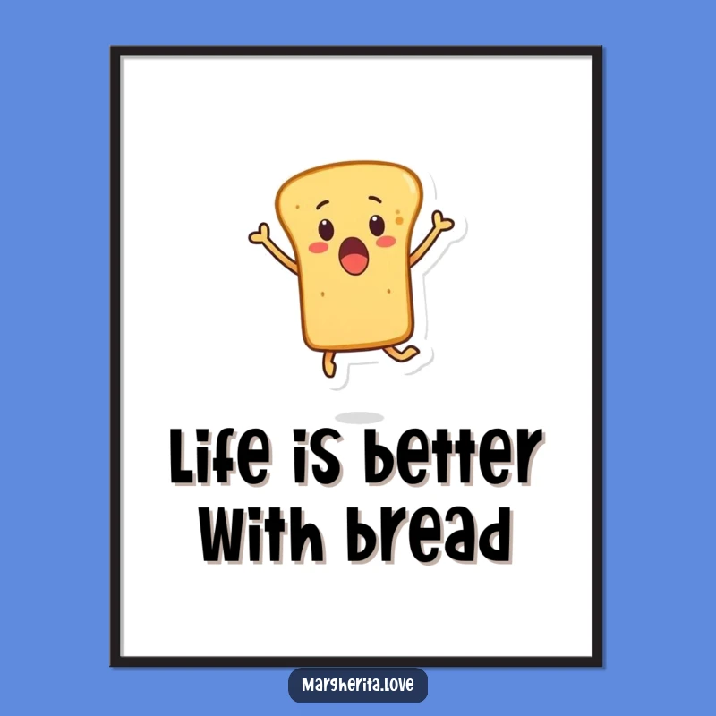 Funny Free Printable Wall Art: Leaping Breadstick, Whimsical Downloadable Decor for Your Kitchen