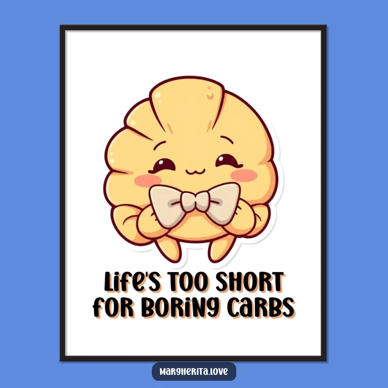 Free Printable Wall Art: Curious Croissant Bowing - Hilarious Downloadable Decor