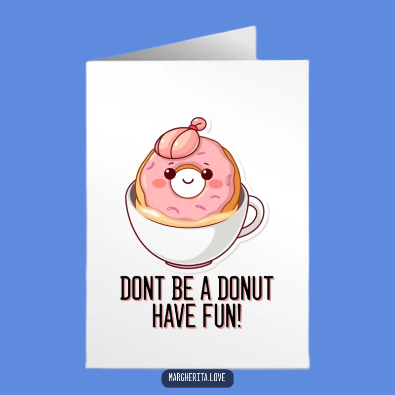 Free Printable Funny Donut Birthday Card - Coffee Float Downloadable Greeting