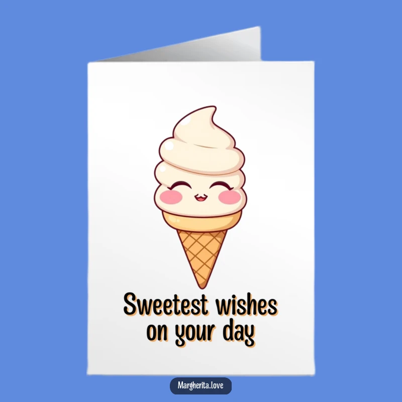 Free Printable Birthday Card: Ice Cream Cone Kisses for a Sweet Downloadable Gift
