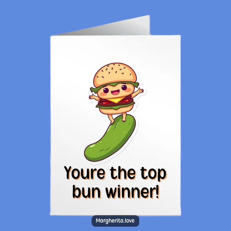 Free Printable Congrats Card: Burger Balancing Success - Funny Downloadable