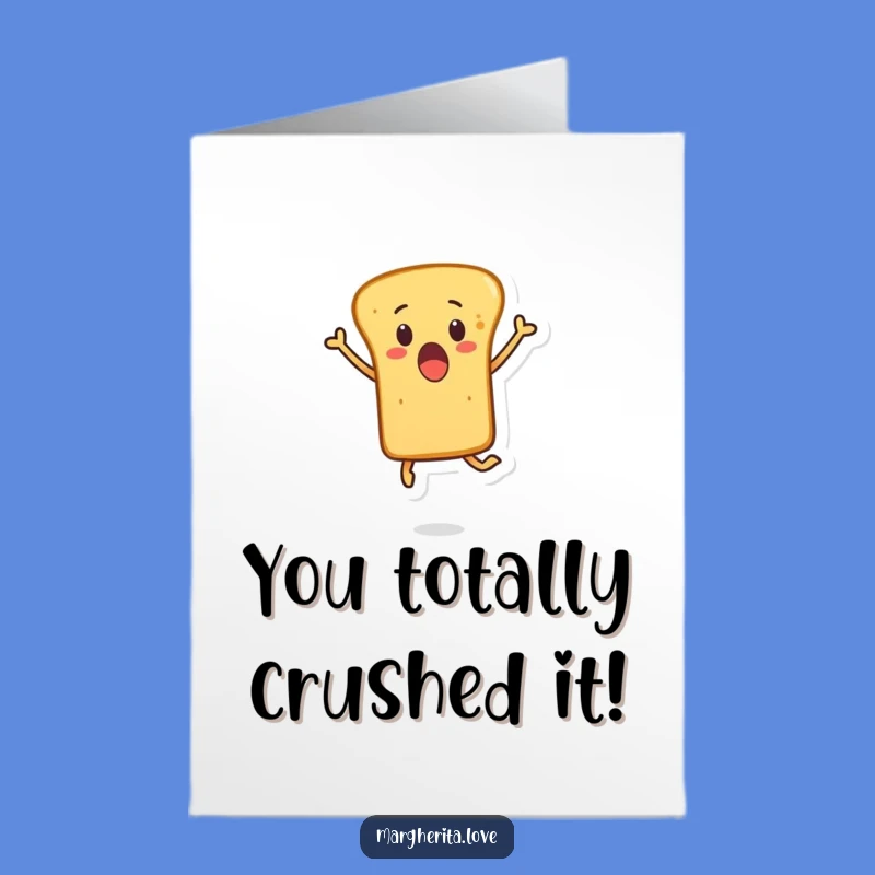 Free Printable Congrats Card: Leaping Breadstick, Funny Downloadable Greeting for Big Moments