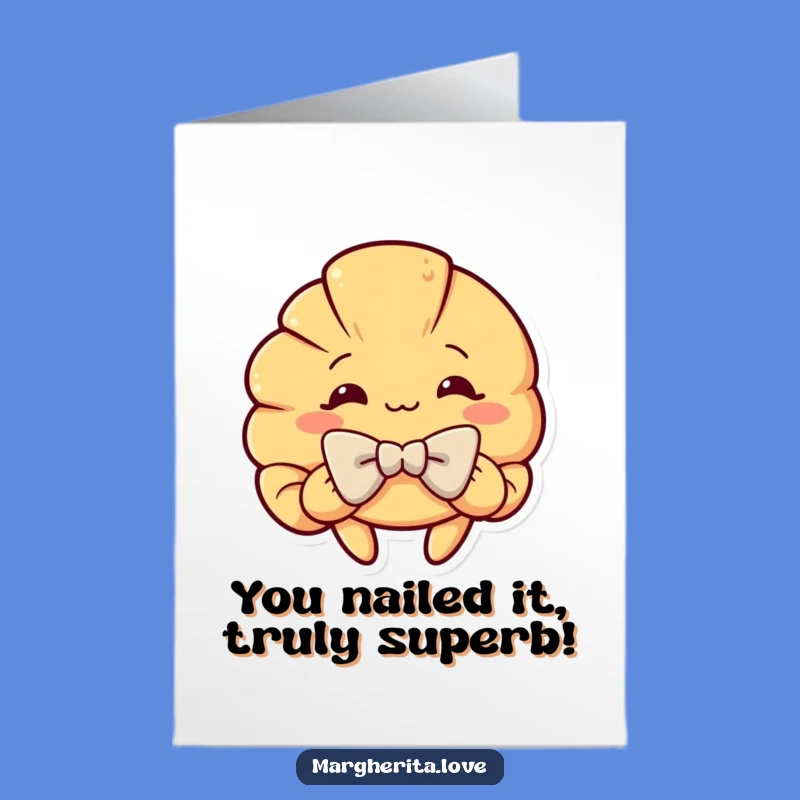 Free Printable Congrats Card: Croissant Bows with Flair for Your Big Win