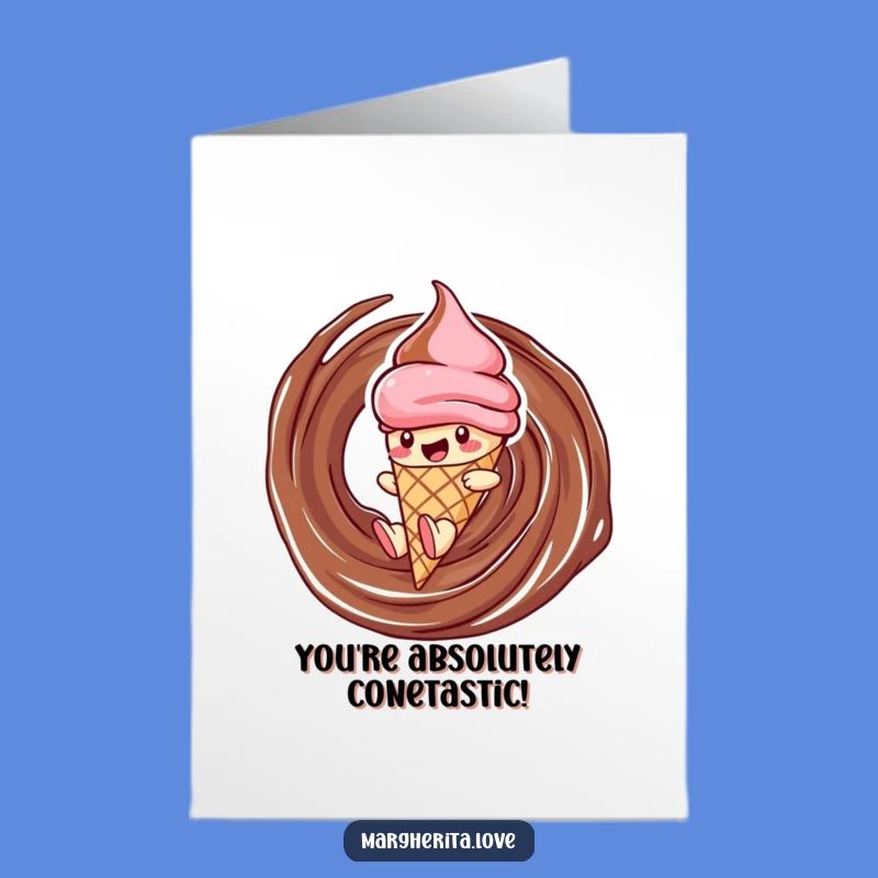 Free Printable Congrats Card: Ice Cream Slide, Chocolate Celebration, Downloadable Gift