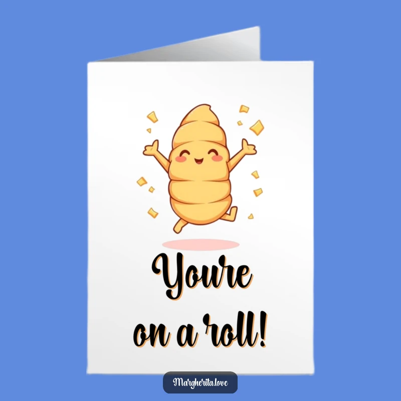 Free Printable Funny Croissant Congrats Card - Jumping Jacks Downloadable