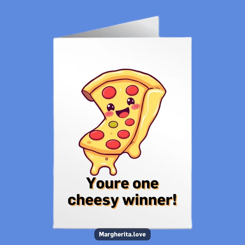 Free Printable Congrats Card: Pizza Cheese Slide, Funny Downloadable Gift