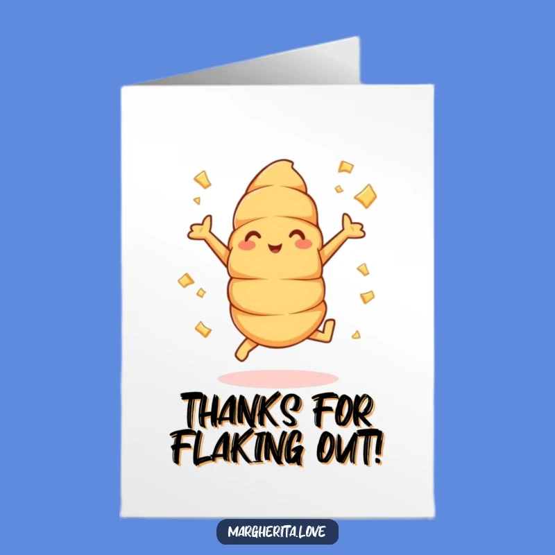 Free Printable Funny Croissant Thank You Card - Jumping Jacks Downloadable